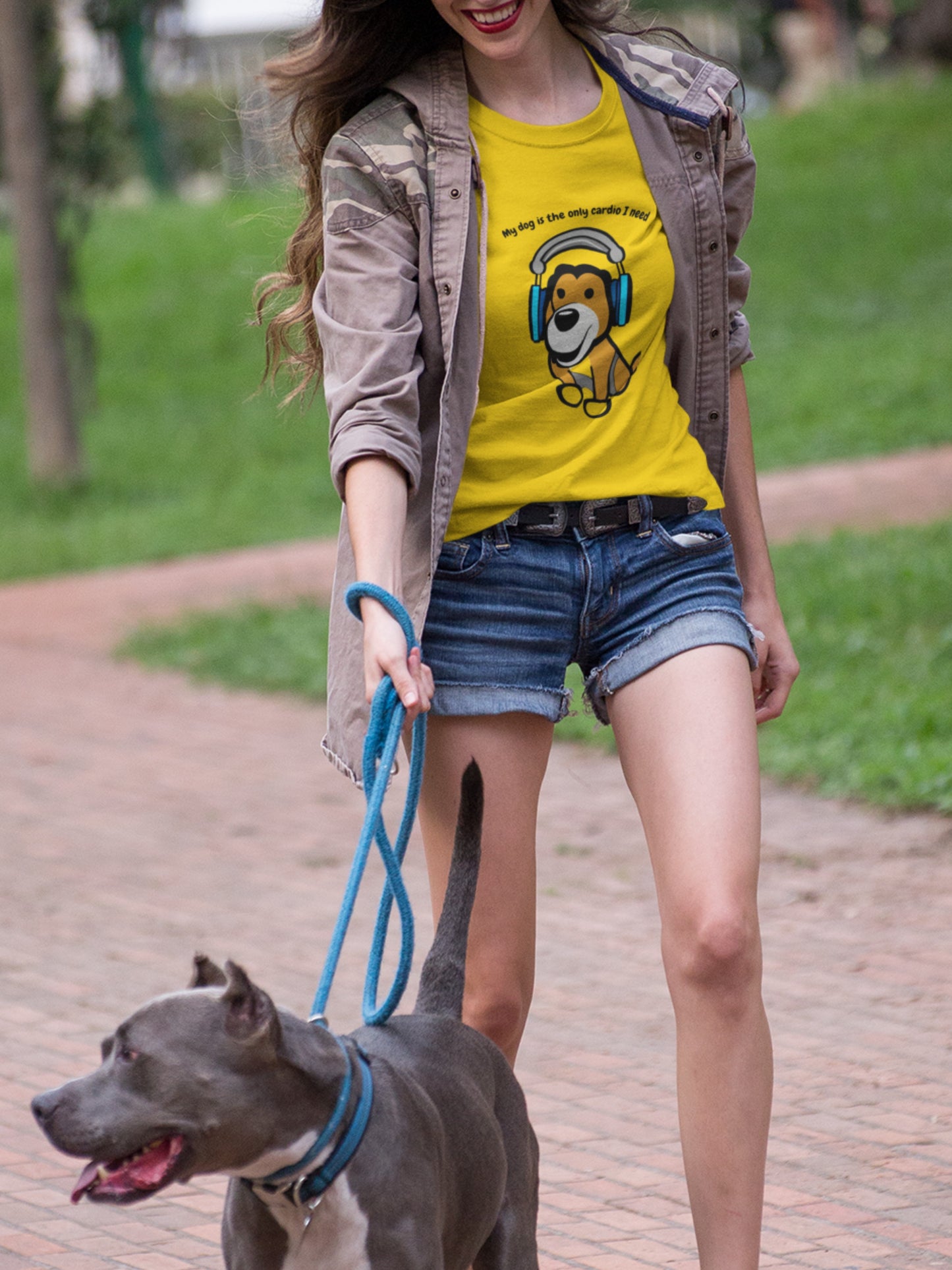 'My Dog Is The Only Cardio I Need' Premium Cotton Tee