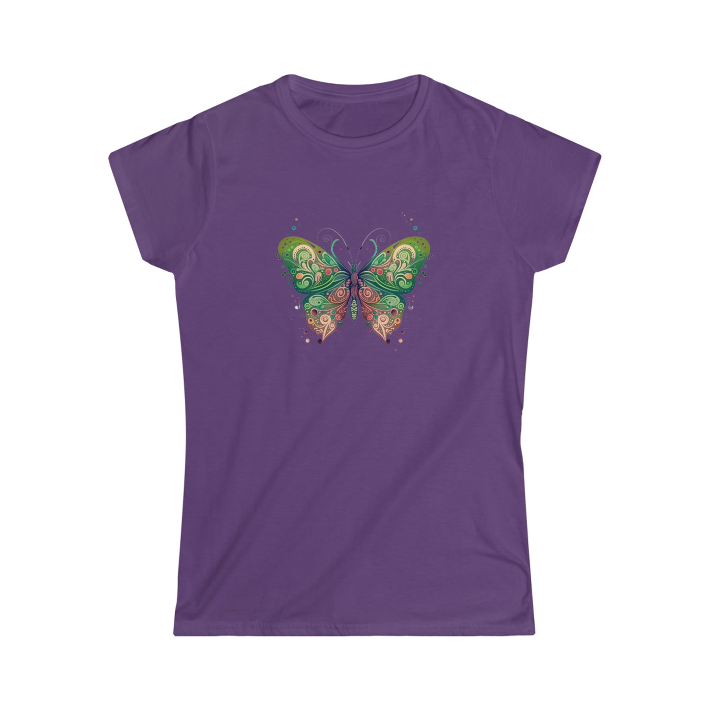 "Spring Butterfly Folk Art" Ladies' Essential Comfort Tee