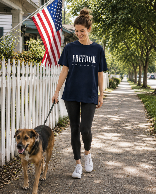 Freedom. Found On Four Paws Unisex Tee