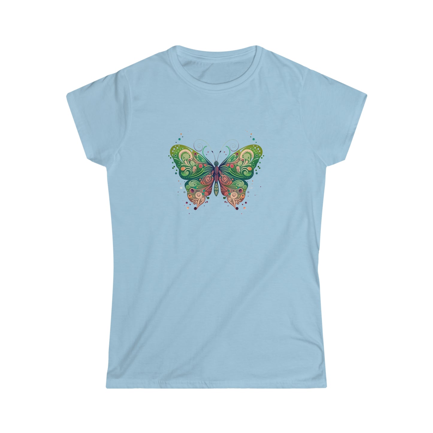 "Spring Butterfly Folk Art" Ladies' Essential Comfort Tee